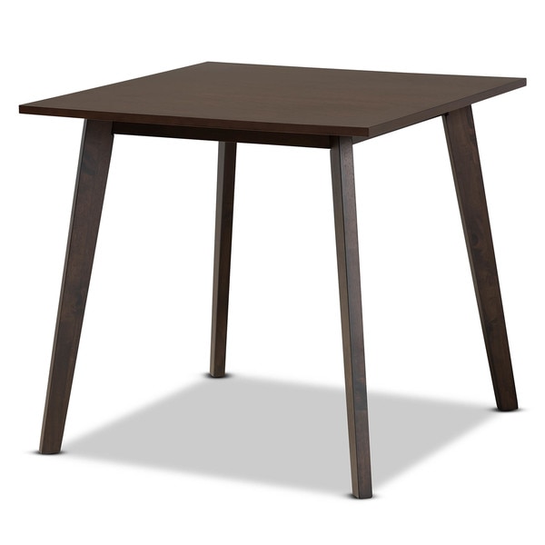 Baxton Studio Britte Mid-Century Dark Oak Brown Finished Square Wood Dining Table 161-10464